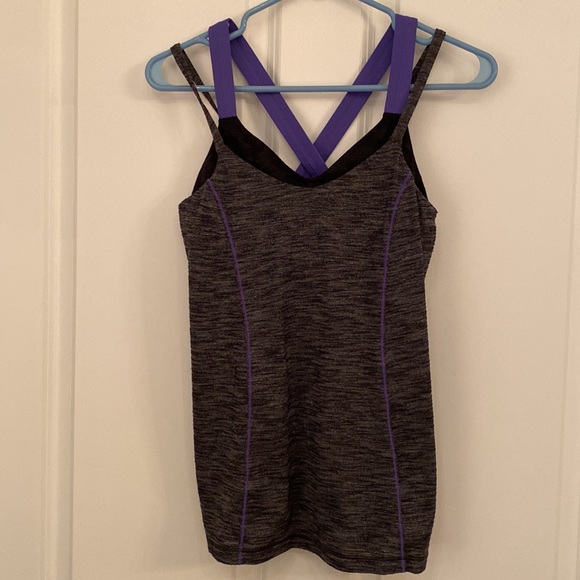 Lululemon Women's Grey and Purple Tank Top - Picture 4 of 9